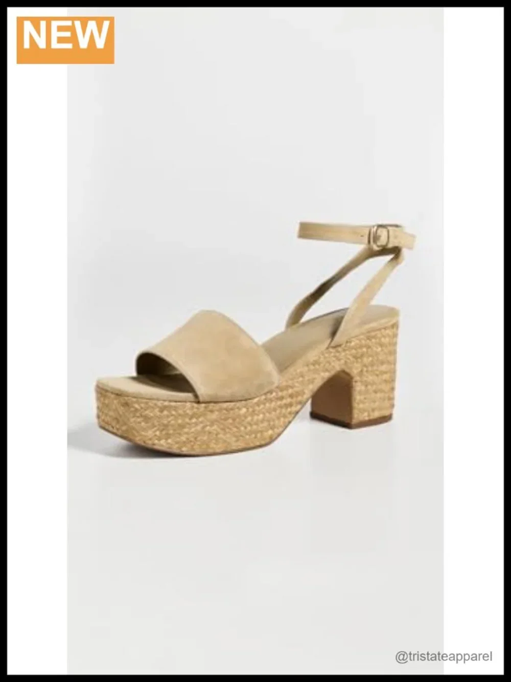 Raffia Trim Platform Sandals with Cushioned Footbed
